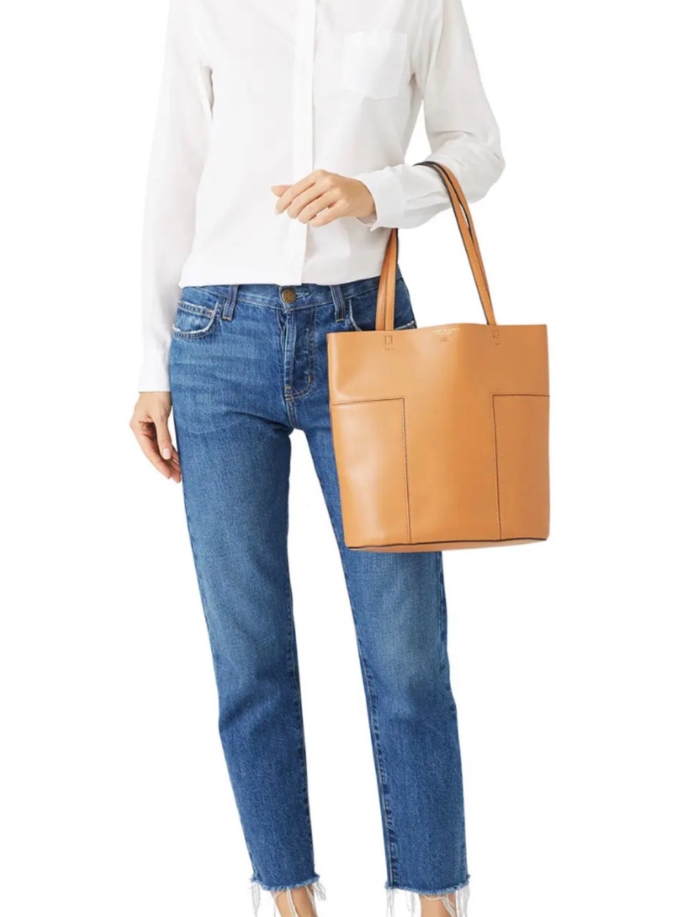 Tory Burch Leather Tote Bag in Tan - Stylish Everyday Carry medium